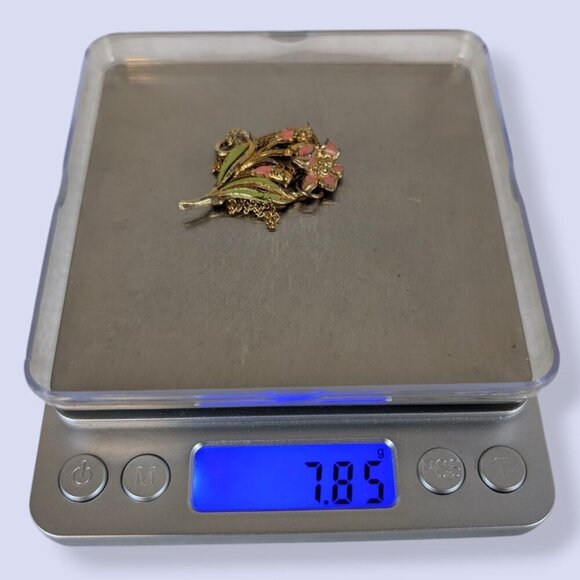 (2/$20) V. Floral Brooch Pendant Necklace - Picture 6 of 6